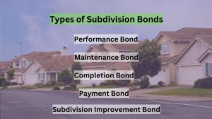 Types of Subdivision Bond-this graphic enumerates the different types of subdivision bonds